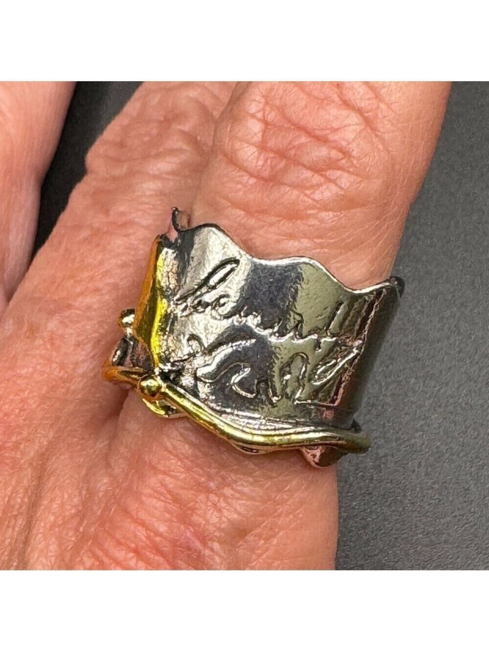 Boho Raven and Poe Inspired Two Tone Ring #1371 - Picture 8 of 8